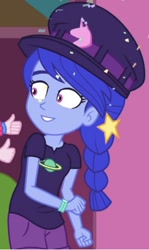 Size: 771x1294 | Tagged: safe, edit, edited screencap, screencap, g4, my little pony: equestria girls, my little pony:equestria girls, confetti, cropped, disembodied hand, hand, offscreen character, smiling, solo focus, space camp (character)