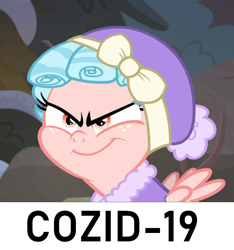 Size: 1088x1160 | Tagged: safe, edit, edited screencap, screencap, character:cozy glow, episode:frenemies, g4, my little pony: friendship is magic, coronavirus, covid-19, cozid-19, cropped, dude not funny, pun, this will end in death, this will end in tears, this will end in tears and/or death, this will not end well, we are going to hell