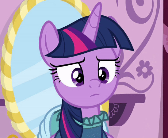 Size: 548x450 | Tagged: safe, edit, screencap, character:twilight sparkle, character:twilight sparkle (alicorn), species:alicorn, species:pony, episode:a-dressing memories, spoiler:a-dressing memories, spoiler:mlp friendship is forever, animated, carousel boutique, clothing, confused, cropped, dress, fashion, female, gif, mare, mirror, solo, what am i even looking at