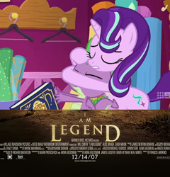 Size: 628x654 | Tagged: safe, edit, edited screencap, screencap, character:spike, character:starlight glimmer, species:dragon, episode:a-dressing memories, spoiler:a-dressing memories, spoiler:mlp friendship is forever, 9now, i am legend, movie, winged spike