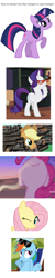 Size: 1090x5500 | Tagged: safe, edit, edited screencap, screencap, character:applejack, character:fluttershy, character:pinkie pie, character:rainbow dash, character:rarity, character:twilight sparkle, episode:rarity takes manehattan, episode:too many pinkie pies, g4, my little pony: friendship is magic, mane six, nose wrinkle, one eye closed, shrug, wink