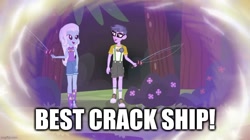Size: 888x499 | Tagged: safe, edit, edited screencap, screencap, character:microchips, character:trixie, equestria girls:legend of everfree, g4, my little pony: equestria girls, my little pony:equestria girls, best ship, caption, image macro, text