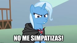 Size: 1280x720 | Tagged: safe, edit, edited screencap, screencap, character:trixie, episode:magic duel, g4, my little pony: friendship is magic, alicorn amulet, caption, el chavo del 8, female, image macro, meme, quico, reference, solo, spanish, text, trixie yells at everything
