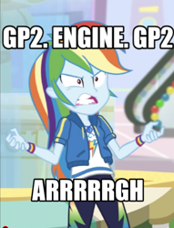 Size: 638x836 | Tagged: safe, edit, edited screencap, screencap, character:rainbow dash, g4, my little pony: equestria girls, my little pony:equestria girls, cropped, female, fernando alonso, formula 1, gritted teeth, quote, solo