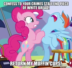 Size: 600x563 | Tagged: safe, edit, edited screencap, screencap, character:pinkie pie, character:rainbow dash, episode:wonderbolts academy, bipedal, caption, cropped, ed edd n eddy, image macro, key to my ed, text