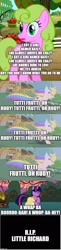 Size: 500x2040 | Tagged: safe, edit, edited screencap, screencap, character:daisy, character:holly dash, character:twilight sparkle, comic, in memoriam, little richard, rest in peace, screencap comic, song reference, tutti frutti