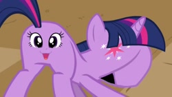 Size: 1280x720 | Tagged: safe, edit, edited screencap, screencap, character:twilight sparkle, episode:a canterlot wedding, g4, my little pony: friendship is magic, body part swap, buttface, wat