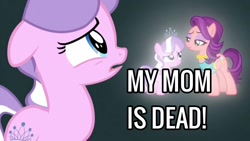 Size: 1366x768 | Tagged: safe, edit, edited screencap, screencap, character:diamond tiara, character:spoiled rich, episode:crusaders of the lost mark, g4, my little pony: friendship is magic, female, frown, jewelry, mother and child, mother and daughter, sad, singing, smiling, the pony i want to be, tiara