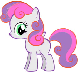 Size: 400x367 | Tagged: safe, edit, edited screencap, screencap, character:sweetie belle, species:pegasus, species:pony, female, filly, looking at you, not a vector, pegasus sweetie belle, race swap, recolor, smiling
