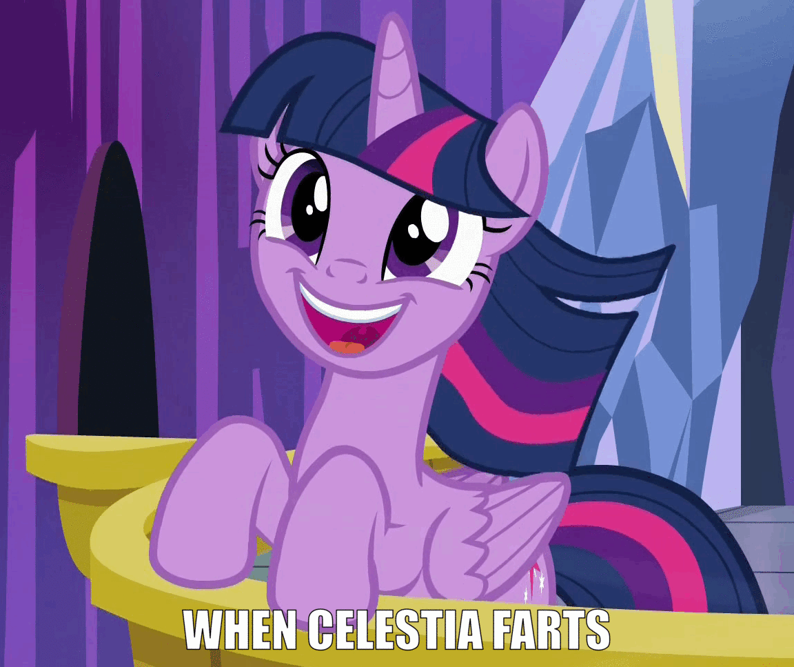 Size: 1152x967 | Tagged: safe, edit, edited screencap, screencap, character:twilight sparkle, character:twilight sparkle (alicorn), species:alicorn, species:pony, episode:the crystalling, g4, my little pony: friendship is magic, adorkable, animated, balcony, cropped, cute, dork, fart joke, female, happy, implied farting, leaning, loop, mare, open mouth, smiling, solar wind, solo, text, twiabetes, uvula, wind, windswept mane