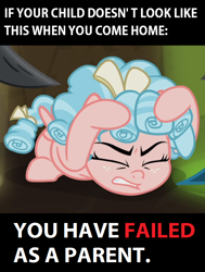 Size: 634x838 | Tagged: safe, edit, edited screencap, screencap, character:cozy glow, character:lord tirek, character:queen chrysalis, episode:frenemies, g4, my little pony: friendship is magic, abuse, background pony strikes again, child abuse, cowering, cozy glow is not amused, cozybuse, cropped, downvote bait, eyes closed, female, implied abuse, insane troll logic, maddox, solo, unfortunate implications