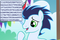 Size: 1080x720 | Tagged: safe, edit, edited screencap, screencap, character:soarin', episode:rainbow falls, g4, my little pony: friendship is magic, cropped, cute, pi, pun, soarinbetes, that pony sure does love pies, thought bubble