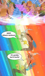Size: 2000x3376 | Tagged: safe, edit, edited screencap, screencap, character:discord, species:draconequus, episode:the return of harmony, g4, my little pony: friendship is magic, chaos, comic, dialogue, discorded landscape, eyes closed, gravity falls, ponyville, reference, screencap comic, soos, speech bubble, taste the rainbow