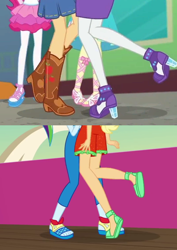 Size: 534x756 | Tagged: safe, edit, edited screencap, screencap, character:applejack, character:rainbow dash, character:rarity, equestria girls:rollercoaster of friendship, equestria girls:spring breakdown, g4, my little pony: equestria girls, my little pony:equestria girls, spoiler:eqg series (season 2), clothing, feet, legs, pictures of legs, together