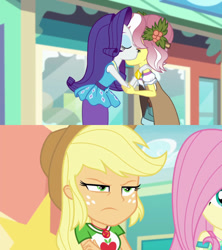 Size: 600x676 | Tagged: safe, edit, screencap, character:applejack, character:fluttershy, character:rarity, character:vignette valencia, equestria girls:rollercoaster of friendship, g4, my little pony: equestria girls, my little pony:equestria girls, angry, envy, jealous, vignette valencia