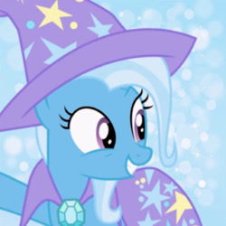 Size: 500x500 | Tagged: safe, edit, edited screencap, screencap, character:trixie, species:pony, species:unicorn, cropped, female, mare, smiling