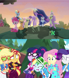 Size: 1272x1440 | Tagged: safe, edit, screencap, character:applejack, character:fluttershy, character:pinkie pie, character:rainbow dash, character:rarity, character:spike, character:sunset shimmer, character:twilight sparkle, character:twilight sparkle (alicorn), character:twilight sparkle (scitwi), species:alicorn, species:dragon, species:eqg human, species:pony, episode:the last problem, g4, my little pony: equestria girls, my little pony: friendship is magic, my little pony:equestria girls, spoiler:eqg series (season 2), discovery kids, drama, end of ponies, equestria girls drama, in-universe pegasister, mane seven, mane six, older, older applejack, older fluttershy, older mane seven, older mane six, older pinkie pie, older rainbow dash, older rarity, older spike, older twilight, op is a duck, op is trying to start shit, op isn't even trying anymore, princess twilight 2.0, series finale drama, shitposting, wat, winged spike
