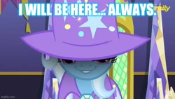 Size: 738x416 | Tagged: safe, edit, edited screencap, screencap, character:trixie, episode:no second prances, g4, my little pony: friendship is magic, caption, image macro, meme, text, trixie yells at everything