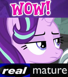 Size: 512x580 | Tagged: safe, edit, edited screencap, screencap, character:starlight glimmer, episode:shadow play, g4, my little pony: friendship is magic, caption, expand dong, exploitable meme, image macro, meme, wow! glimmer