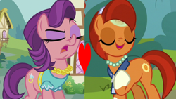 Size: 1280x720 | Tagged: safe, edit, edited screencap, screencap, character:spoiled rich, character:stellar flare, episode:crusaders of the lost mark, episode:the parent map, g4, my little pony: friendship is magic, female, heart, infidelity, lesbian, shipping, shipping domino, spoiledflare