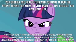Size: 1200x673 | Tagged: safe, edit, edited screencap, screencap, character:spike, character:twilight sparkle, character:twilight sparkle (alicorn), species:alicorn, species:dragon, species:pony, episode:school raze, g4, my little pony: friendship is magic, angry, drama, meme, misspelling, mouthpiece, pony life drama, pony life drama drama, winged spike