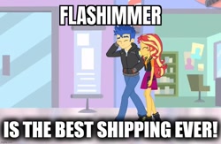 Size: 1080x706 | Tagged: safe, edit, edited screencap, screencap, character:flash sentry, character:sunset shimmer, ship:flashimmer, g4, my little pony: equestria girls, my little pony:equestria girls, best ship, female, male, shipping, straight