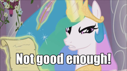 Size: 1280x720 | Tagged: safe, edit, edited screencap, screencap, character:princess celestia, episode:the crystal empire, g4, my little pony: friendship is magic, angry, trollestia, unamused