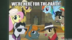 Size: 600x337 | Tagged: safe, edit, edited screencap, screencap, character:biff, character:daring do, character:doctor caballeron, character:fluttershy, character:rainbow dash, character:rogue, character:withers, episode:daring doubt, g4, my little pony: friendship is magic, caption, henchmen, image macro, text