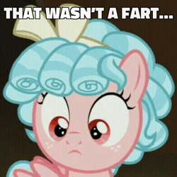 Size: 600x600 | Tagged: safe, edit, edited screencap, screencap, character:cozy glow, episode:frenemies, g4, my little pony: friendship is magic, caption, cozy glow is best facemaker, cozybetes, cropped, cute, faec, female, image macro, implied fart, implied poop, meme, shart, solo, text