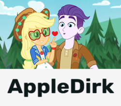 Size: 1272x1108 | Tagged: safe, edit, edited screencap, screencap, character:applejack, episode:accountibilibuddies, g4, my little pony: equestria girls, my little pony:equestria girls, spoiler:eqg series (season 2), appledirk, dirk thistleweed, female, male, shipping, straight, text