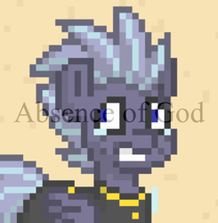 Size: 475x484 | Tagged: safe, edit, edited screencap, screencap, oc, oc:troubled skies, species:pegasus, species:pony, pony town, absence of god, crying, meme