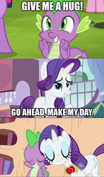 Size: 532x904 | Tagged: safe, edit, edited screencap, screencap, character:pinkie pie, character:rarity, character:spike, character:twilight sparkle, ship:sparity, episode:horse play, episode:secret of my excess, episode:spike at your service, g4, my little pony: friendship is magic, comic, female, male, shipping, spikelove, straight