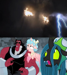 Size: 1920x2160 | Tagged: safe, edit, edited screencap, screencap, character:cozy glow, character:lord tirek, character:queen chrysalis, episode:the ending of the end, g4, my little pony: friendship is magic, crossover, lightning, star wars, star wars rebels, the bendu