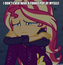 Size: 600x624 | Tagged: safe, edit, edited screencap, screencap, character:sunset shimmer, equestria girls:sunset's backstage pass, g4, my little pony: equestria girls, my little pony:equestria girls, spoiler:eqg series (season 2), caption, crying, image macro, sad, text