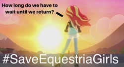 Size: 1088x593 | Tagged: safe, edit, edited screencap, screencap, character:sunset shimmer, episode:my past is not today, g4, my little pony: equestria girls, my little pony:equestria girls, caption, image macro, meta, op can't let go, save equestria girls, text, twitter