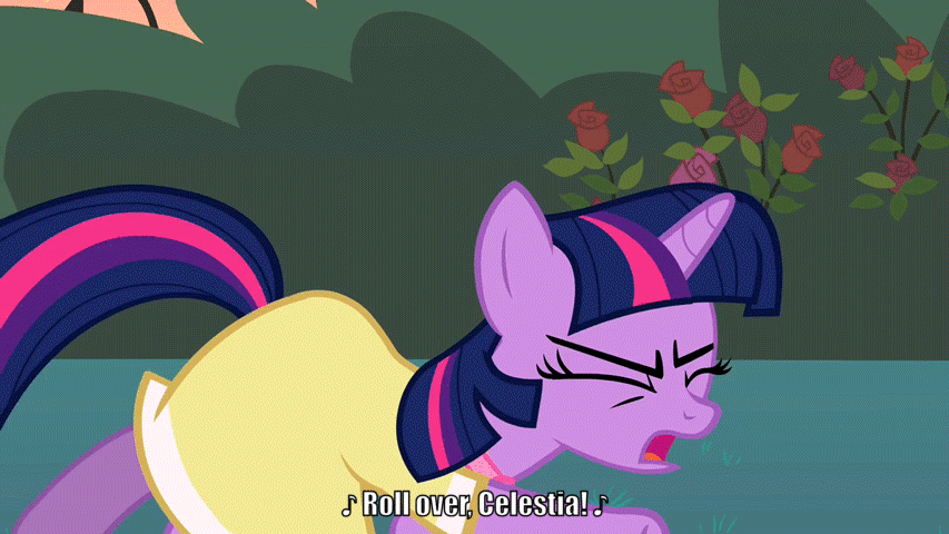 Size: 853x480 | Tagged: safe, edit, edited screencap, screencap, character:twilight sparkle, episode:sweet and elite, g4, my little pony: friendship is magic, animated, chuck berry, dancing, do the sparkle, song reference