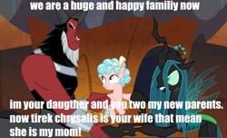 Size: 963x587 | Tagged: safe, edit, edited screencap, screencap, character:cozy glow, character:lord tirek, character:queen chrysalis, episode:the beginning of the end, g4, my little pony: friendship is magic, daddy tirek, mommy chrissy