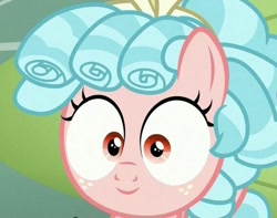 Size: 567x446 | Tagged: safe, edit, edited screencap, screencap, character:cozy glow, episode:marks for effort, g4, my little pony: friendship is magic, cozy glow is best facemaker, cozybetes, cropped, cute, faec, female, freckles, reaction image, smiling, solo