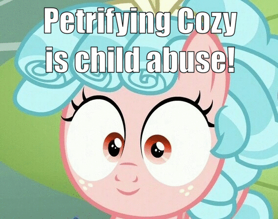 Size: 567x446 | Tagged: safe, edit, edited screencap, screencap, character:cozy glow, episode:marks for effort, g4, my little pony: friendship is magic, cozy glow drama, cozy glow is best facemaker, cozybetes, cropped, cute, drama, faec, freckles, op started shit, that is my fetish