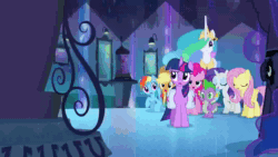 Size: 1920x1080 | Tagged: safe, edit, edited screencap, screencap, character:applejack, character:fluttershy, character:pinkie pie, character:princess celestia, character:rainbow dash, character:rarity, character:spike, character:twilight sparkle, character:twilight sparkle (alicorn), character:twilight sparkle (unicorn), species:alicorn, species:pony, species:unicorn, episode:friendship is magic, equestria girls:equestria girls, g4, my little pony: equestria girls, my little pony: friendship is magic, my little pony:equestria girls, animated, bag, bed, golden oaks library, magic mirror, meme, pillow, saddle bag, shitposting, sound, terraria, webm