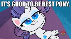 Size: 1669x931 | Tagged: safe, edit, edited screencap, screencap, character:rarity, species:pony, species:unicorn, episode:a camping we will go, g4.5, my little pony: pony life, my little pony:pony life, spoiler:pony life s01e15, best pony, caption, female, image macro, lidded eyes, mare, text