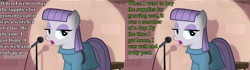 Size: 2560x720 | Tagged: safe, edit, edited screencap, screencap, character:maud pie, episode:the maud couple, g4, my little pony: friendship is magic, maud the comedian, microphone, pun, speech, stereoscopy, talking