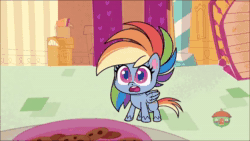 Size: 854x480 | Tagged: safe, edit, edited screencap, screencap, character:pinkie pie, character:rainbow dash, species:earth pony, species:pegasus, species:pony, episode:zound off, g4.5, my little pony: pony life, my little pony:pony life, spoiler:pony life s01e29, animated, every copy of super mario 64 is personalized, female, jumpscare, mare, sound, sound edit, wario, webm