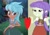 Size: 1556x1080 | Tagged: safe, edit, edited screencap, screencap, character:frosty orange, character:starlight, ship:frostylight, episode:let it rain, equestria girls:friendship games, g4, my little pony: equestria girls, my little pony:equestria girls, spoiler:eqg series (season 2), female, heart, lesbian, shipping, shipping domino, starlight