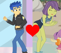 Size: 1802x1563 | Tagged: safe, edit, edited screencap, screencap, character:flash sentry, character:victoria, ship:flashtoria, g4, my little pony: equestria girls, my little pony:equestria girls, eyes closed, female, male, milf, shipping, shipping domino, straight, victoria