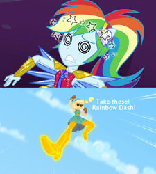 Size: 1186x1318 | Tagged: safe, edit, edited screencap, screencap, character:applejack, character:rainbow dash, episode:super squad goals, equestria girls:holidays unwrapped, g4, my little pony: equestria girls, my little pony:equestria girls, spoiler:eqg series (season 2), boots, crystal guardian, female, fight, ponied up, shoes, winter break-in