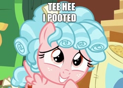 Size: 640x460 | Tagged: safe, edit, edited screencap, screencap, character:cozy glow, species:pegasus, species:pony, episode:marks for effort, g4, my little pony: friendship is magic, caption, female, filly, image macro, implied farting, meme, solo, text