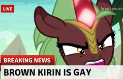 Size: 541x346 | Tagged: safe, edit, edited screencap, screencap, character:cinder glow, character:summer flare, species:kirin, g4, break your own news, female, gay, glowing horn, horn, imminent nirik, implied lesbian, male