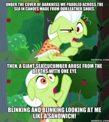Size: 600x674 | Tagged: safe, edit, edited screencap, screencap, character:granny smith, episode:the big mac question, g4, my little pony: friendship is magic, caption, ed edd n eddy, floppy ears, image macro, knock knock who's ed?, text