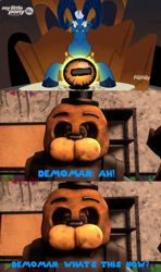 Size: 1920x3240 | Tagged: safe, edit, edited screencap, screencap, character:grogar, episode:the beginning of the end, g4, my little pony: friendship is magic, season 9, 3d, demoman, five nights at freddy's, five nights at freddy's 2, source filmmaker, team fortress 2, thehottest dog